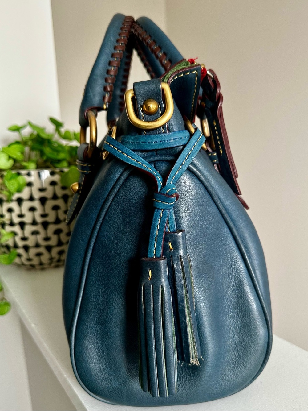 Dooney & Bourke Florentine Satchel in Color Denim - Picture 6 of 16
